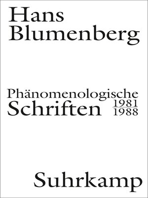 cover image of Phänomenologische Schriften